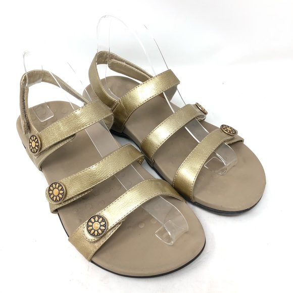 Vionic Shoes - VIONIC Cathy Gold Patent Leather Sandals 8 WIDE